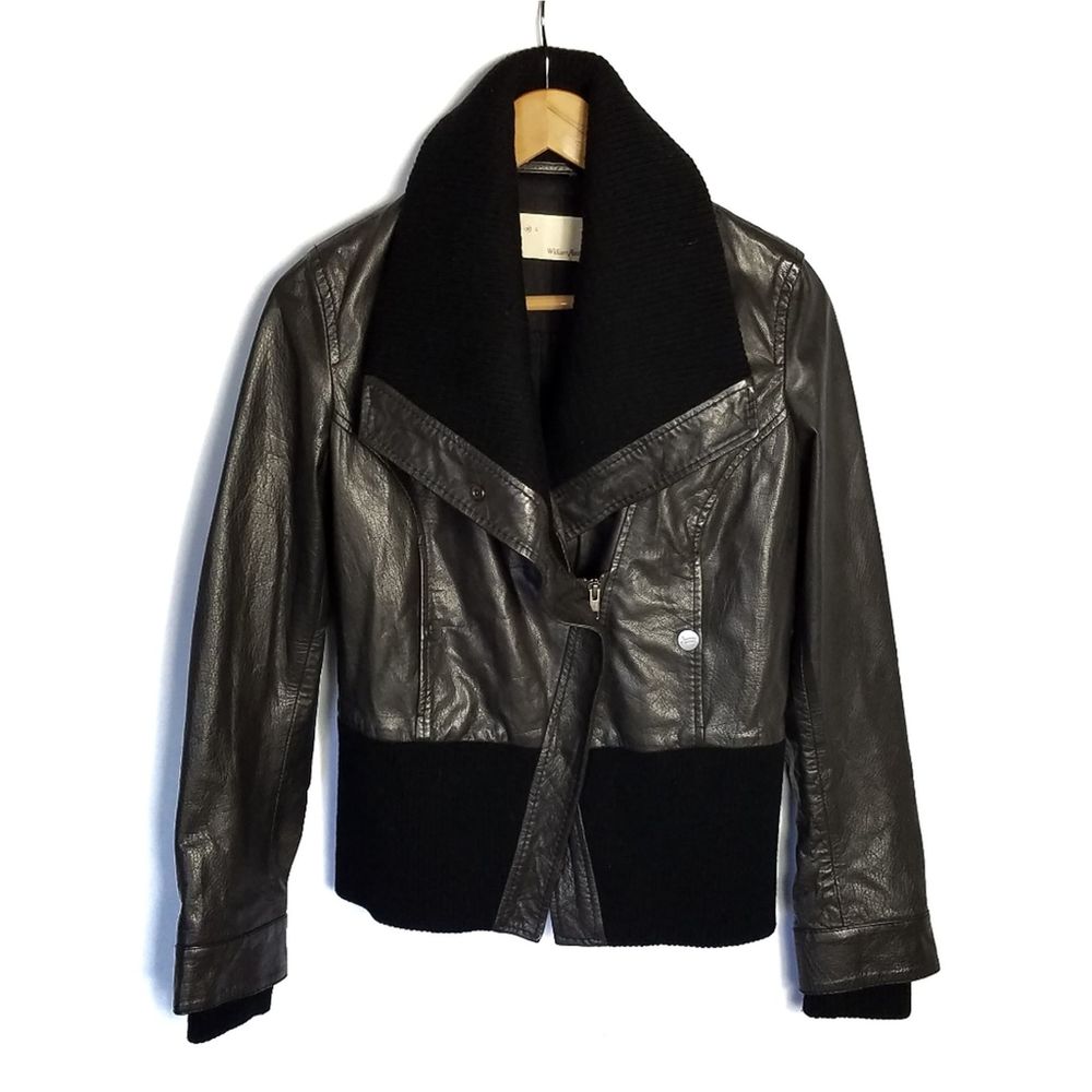 William Rast leather bomber jacket size Medium